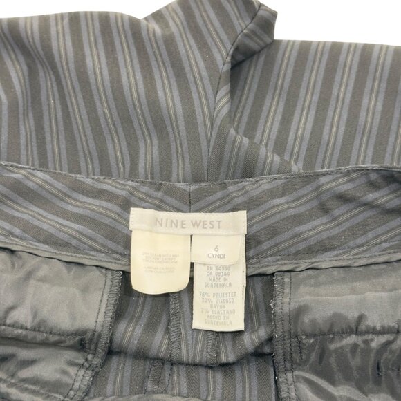 VINTAGE Nine West Cyndi Womens Black/Navy Striped Wide Legs Dress Pants SZ 6 - Picture 14 of 16